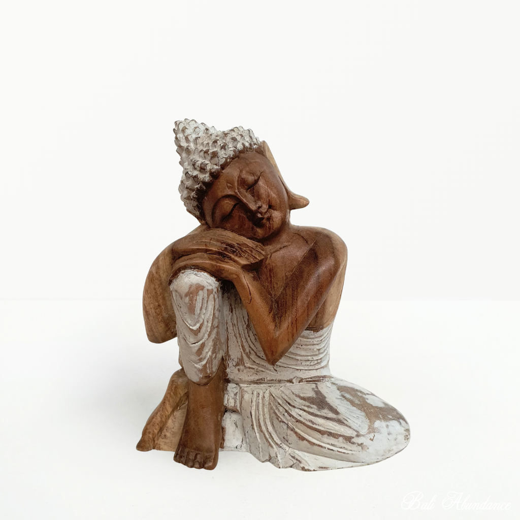 balinese hand carved resting buddha statue