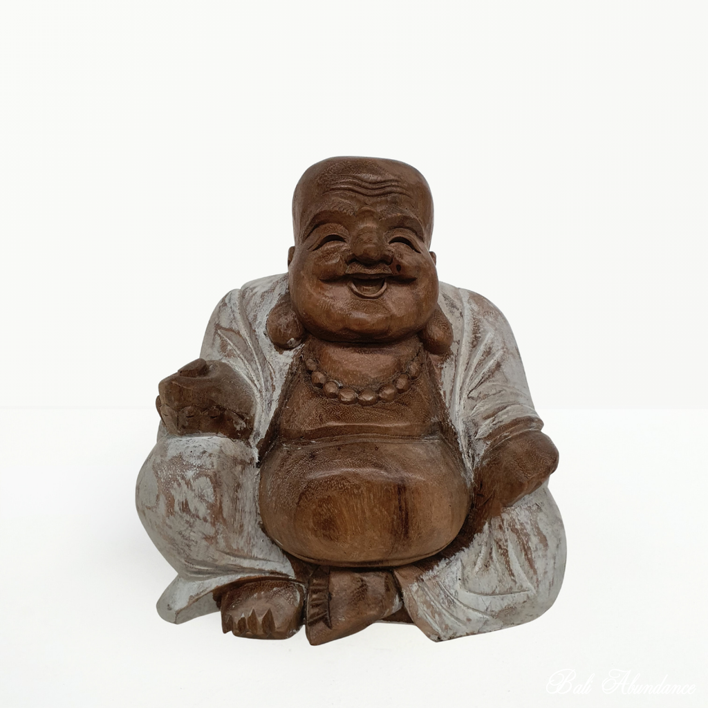 balinese hand carved laughing buddha