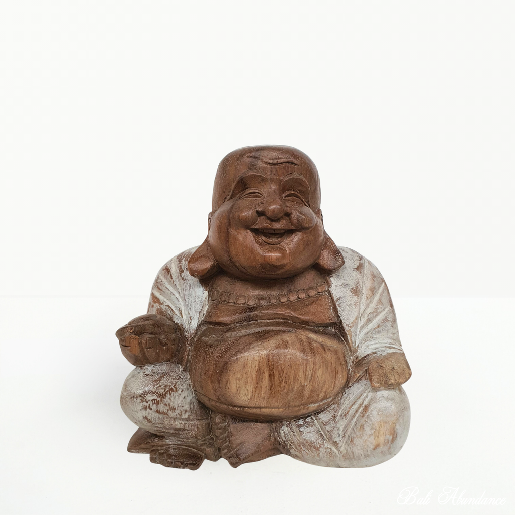 balinese hand carved laughing buddha statue