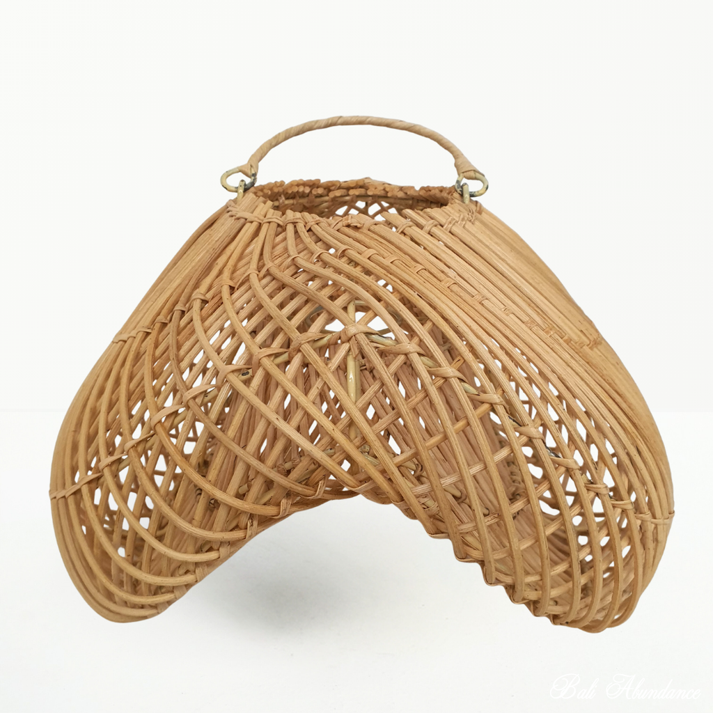 sculptural wave rattan light pendant