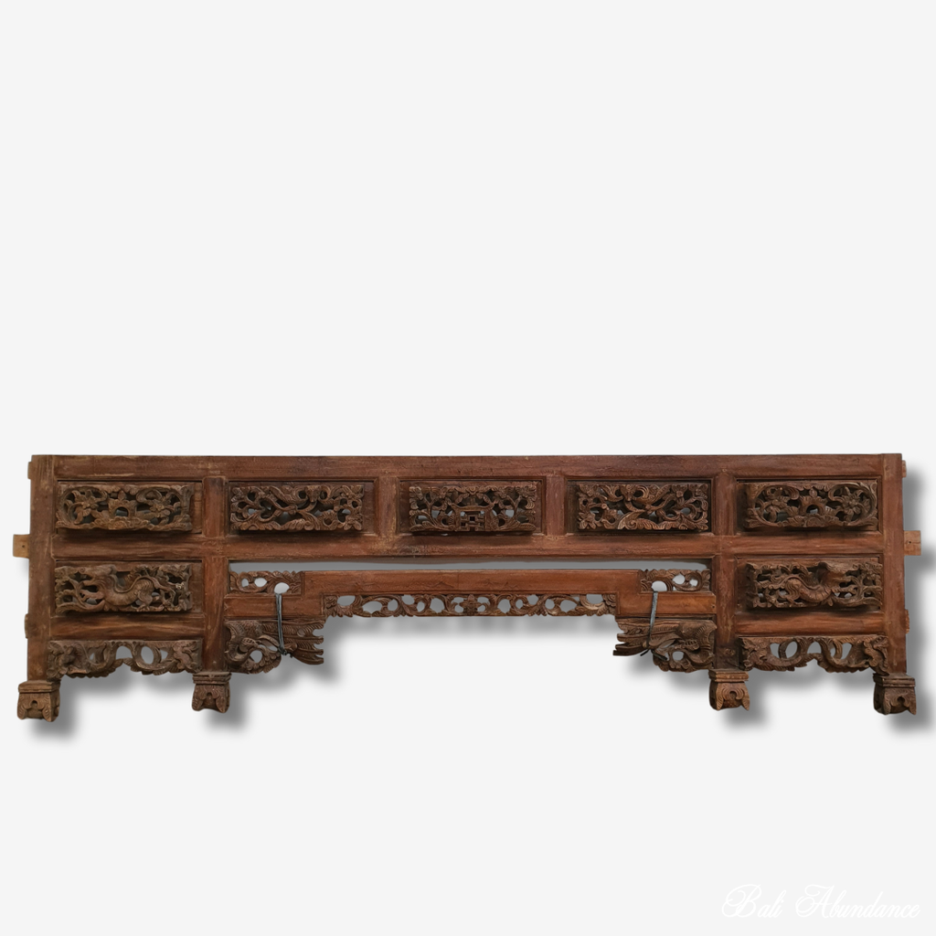 balinese vintage teak wall panel frame