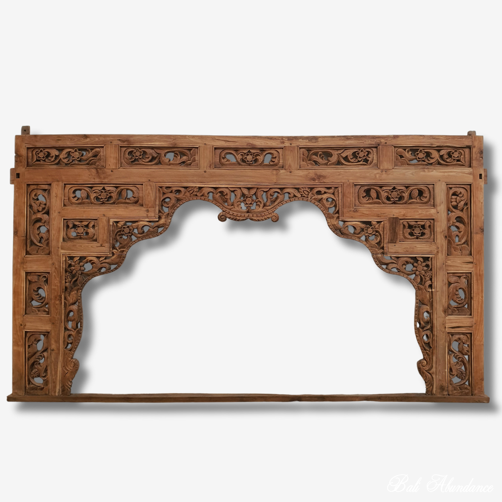 balinese vintage teak frame bedhead