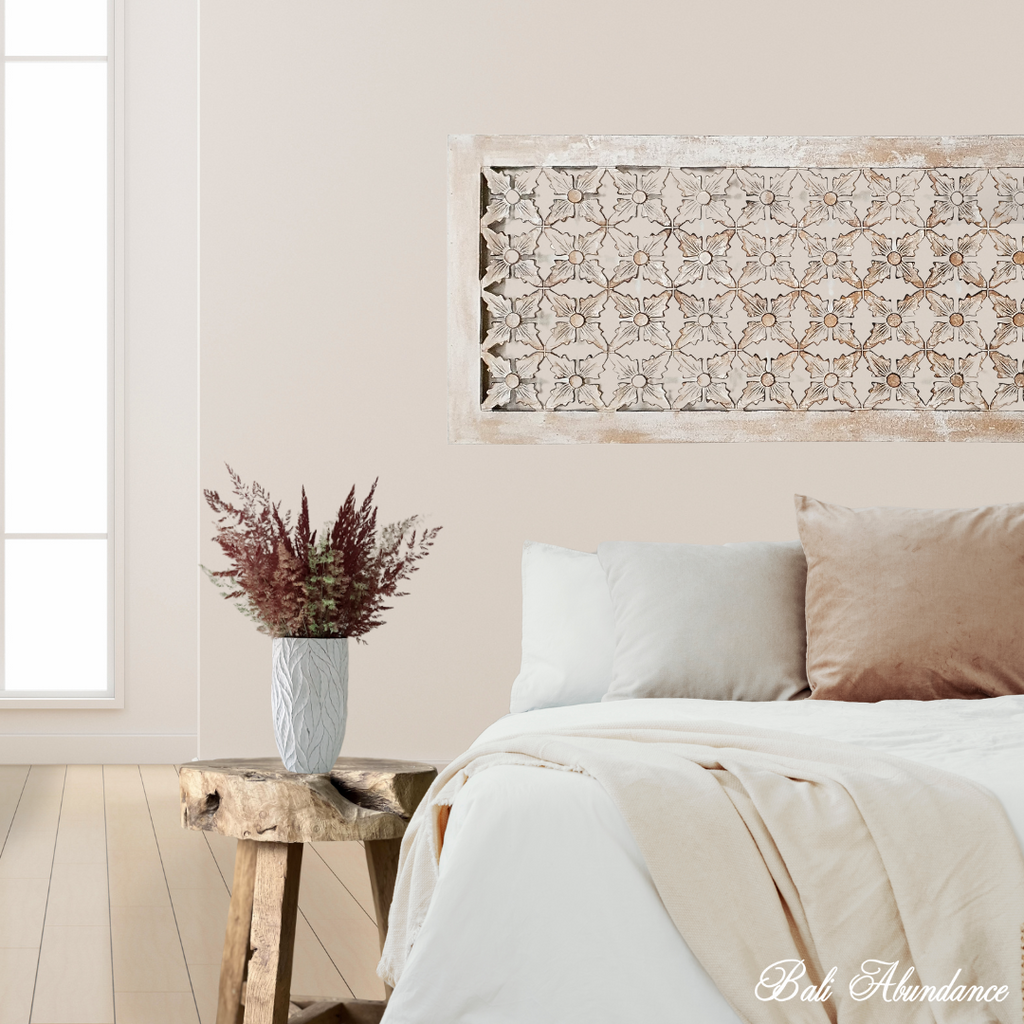hand carved wall panel bedhead