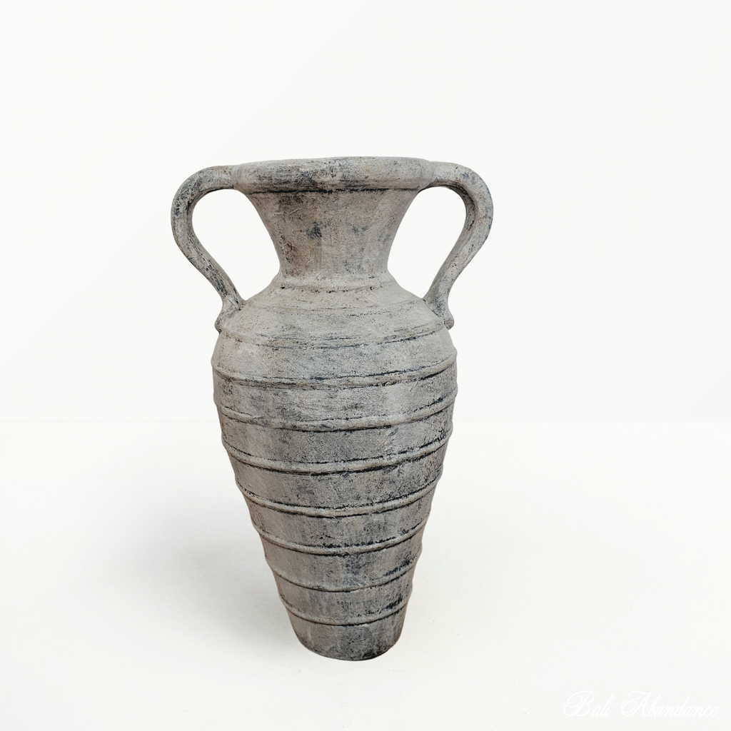 grey cement urn pot