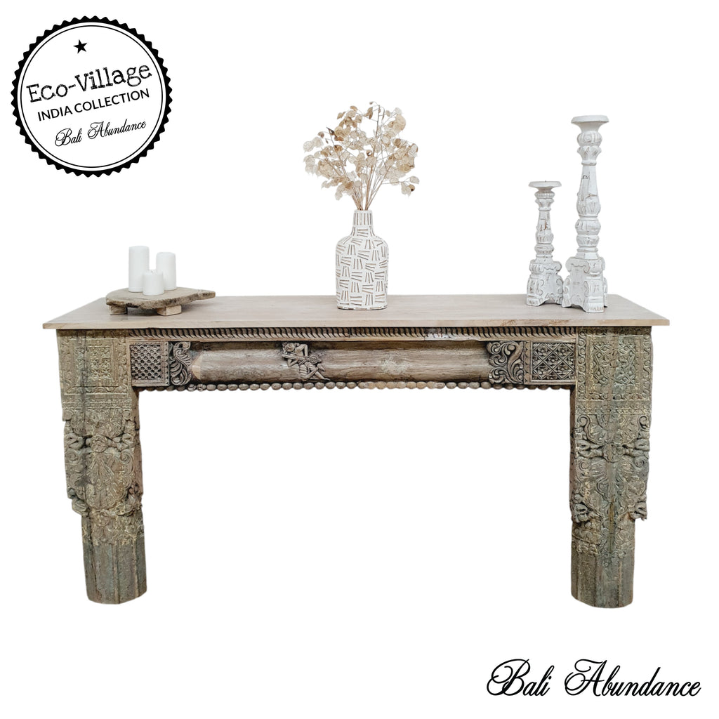 indian vintage repurposed wood console table