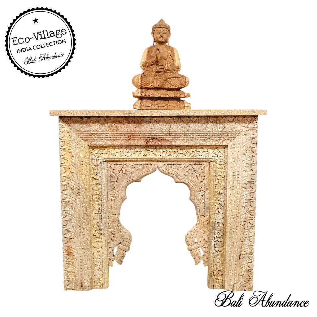 indian mango wood rustic arch small console table