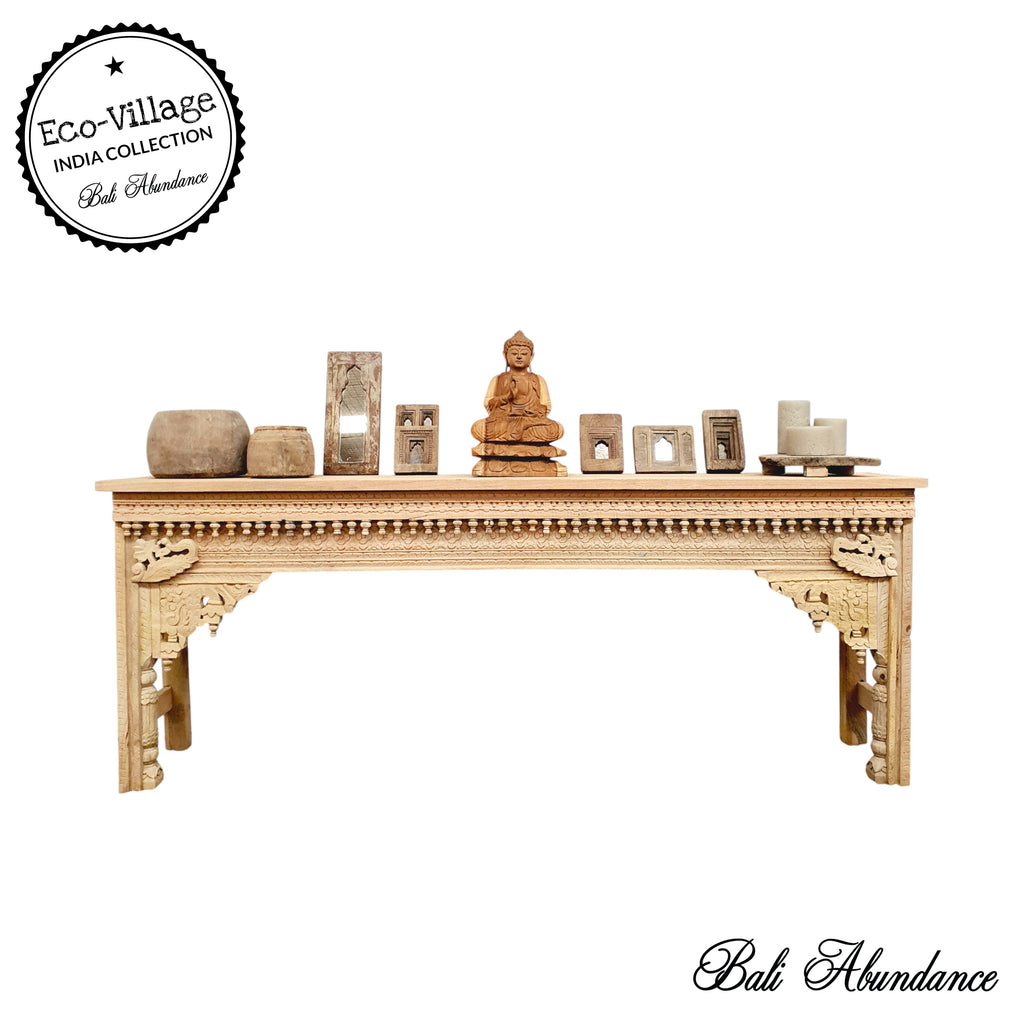 indian mango wood raw console table