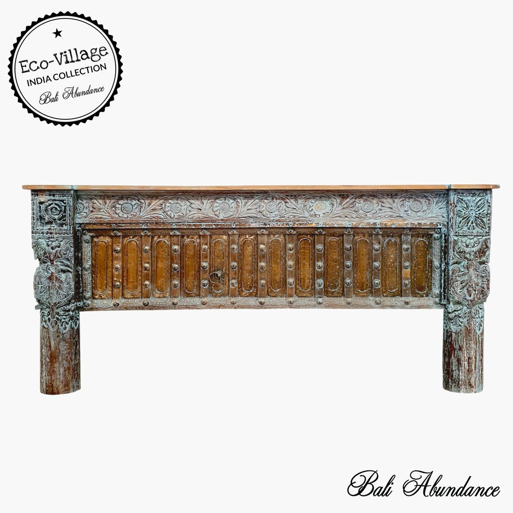 indian vintage console table bluewash