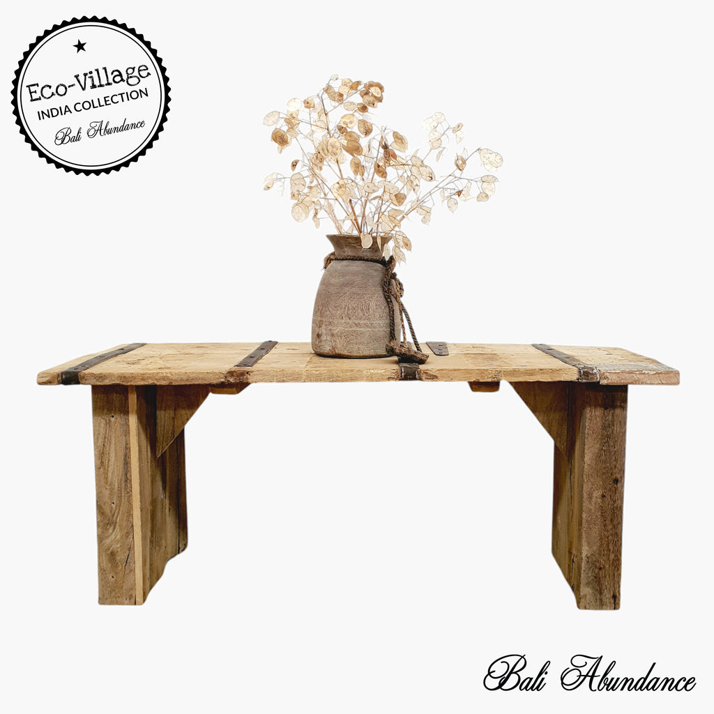 Indian rustic ox cart bench seat