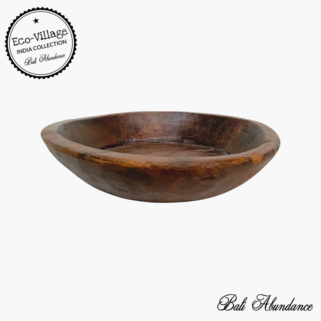 indian vintage wooden bowl