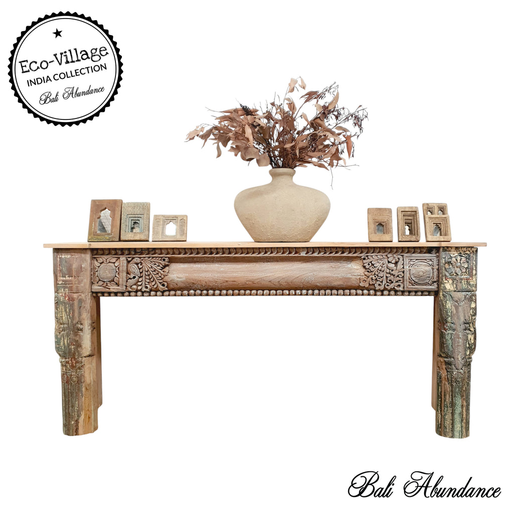 vintage sustainable repurposed indian console hall table