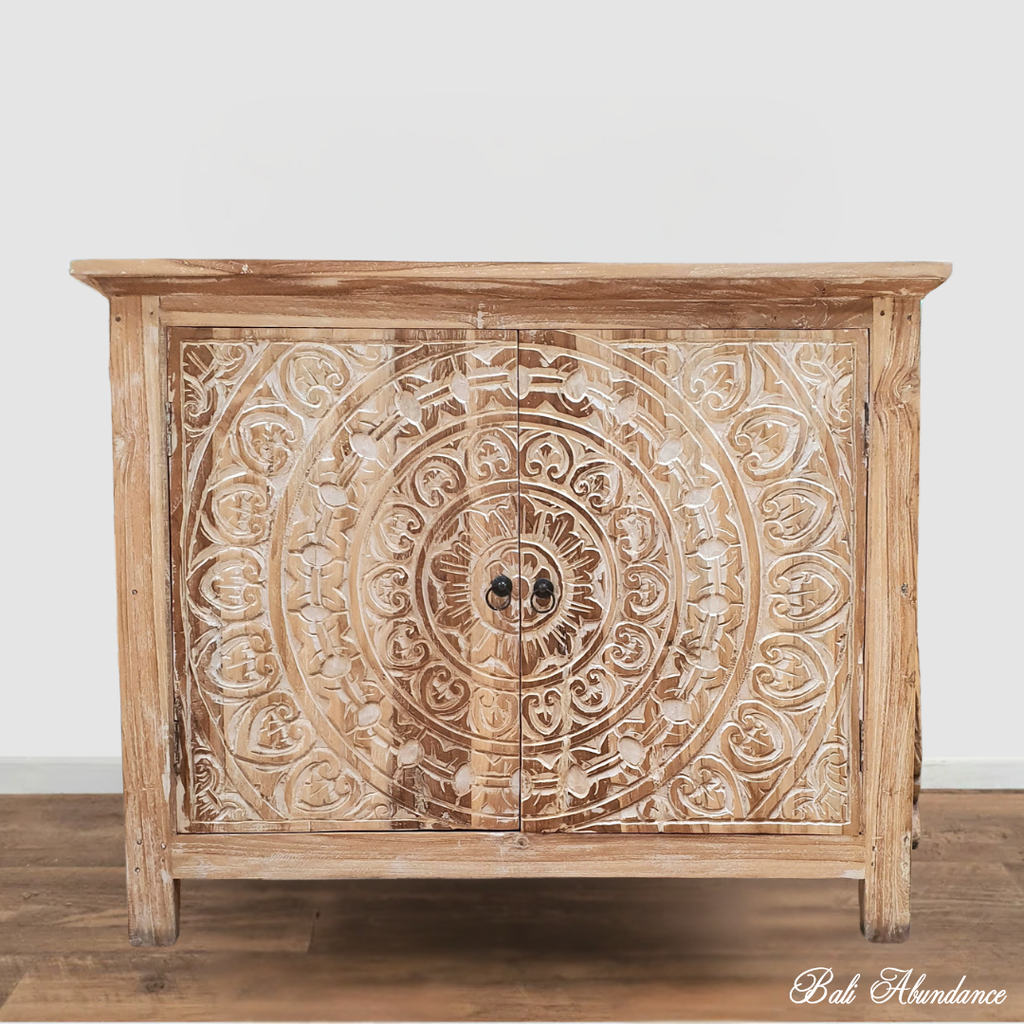 whitewash recycled teak cupboard