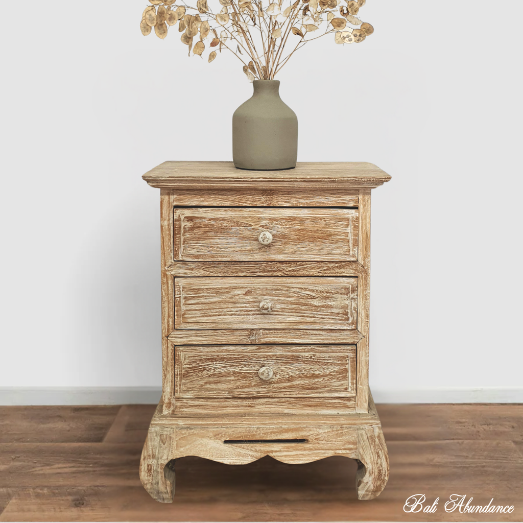 opium whitewash bedside table