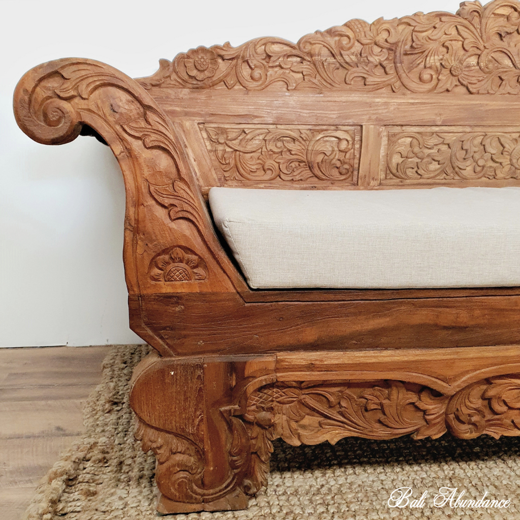 hand carved teak daybed