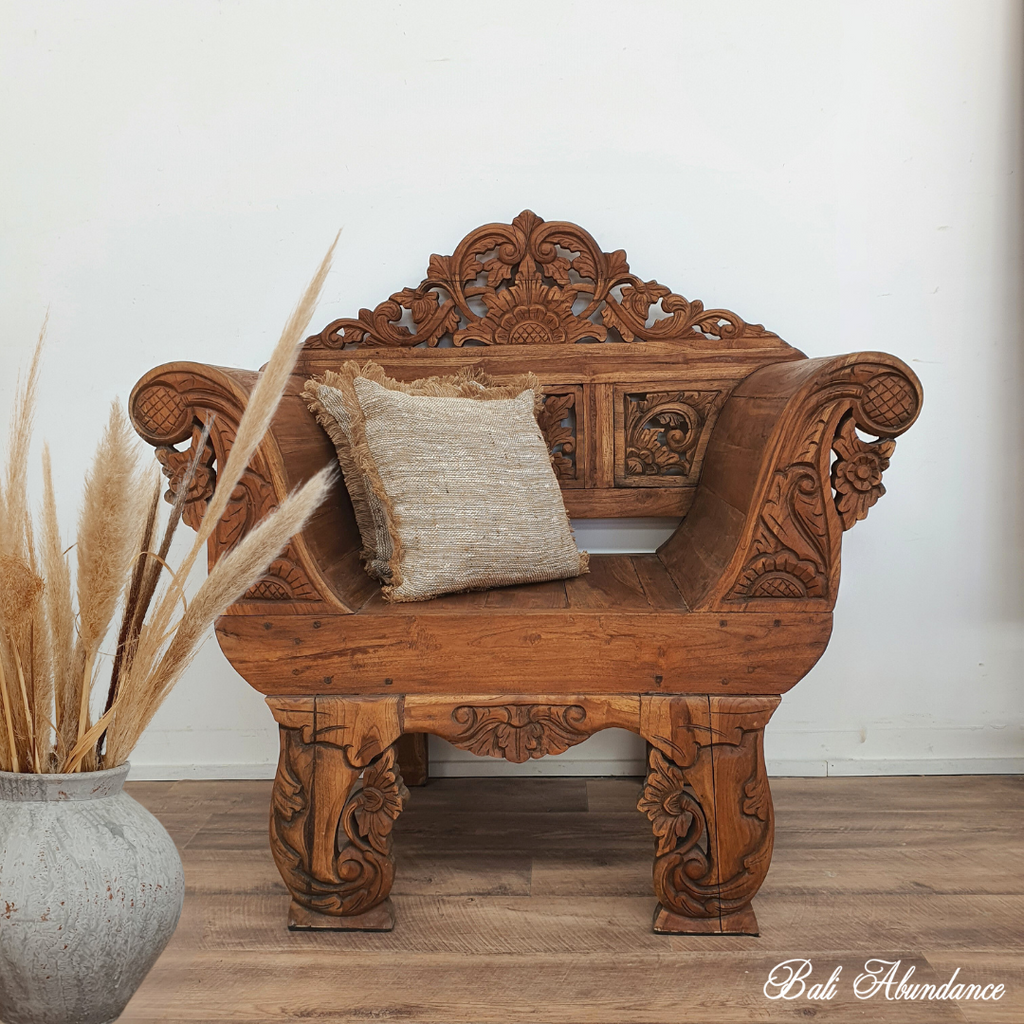 hand carved teak chair
