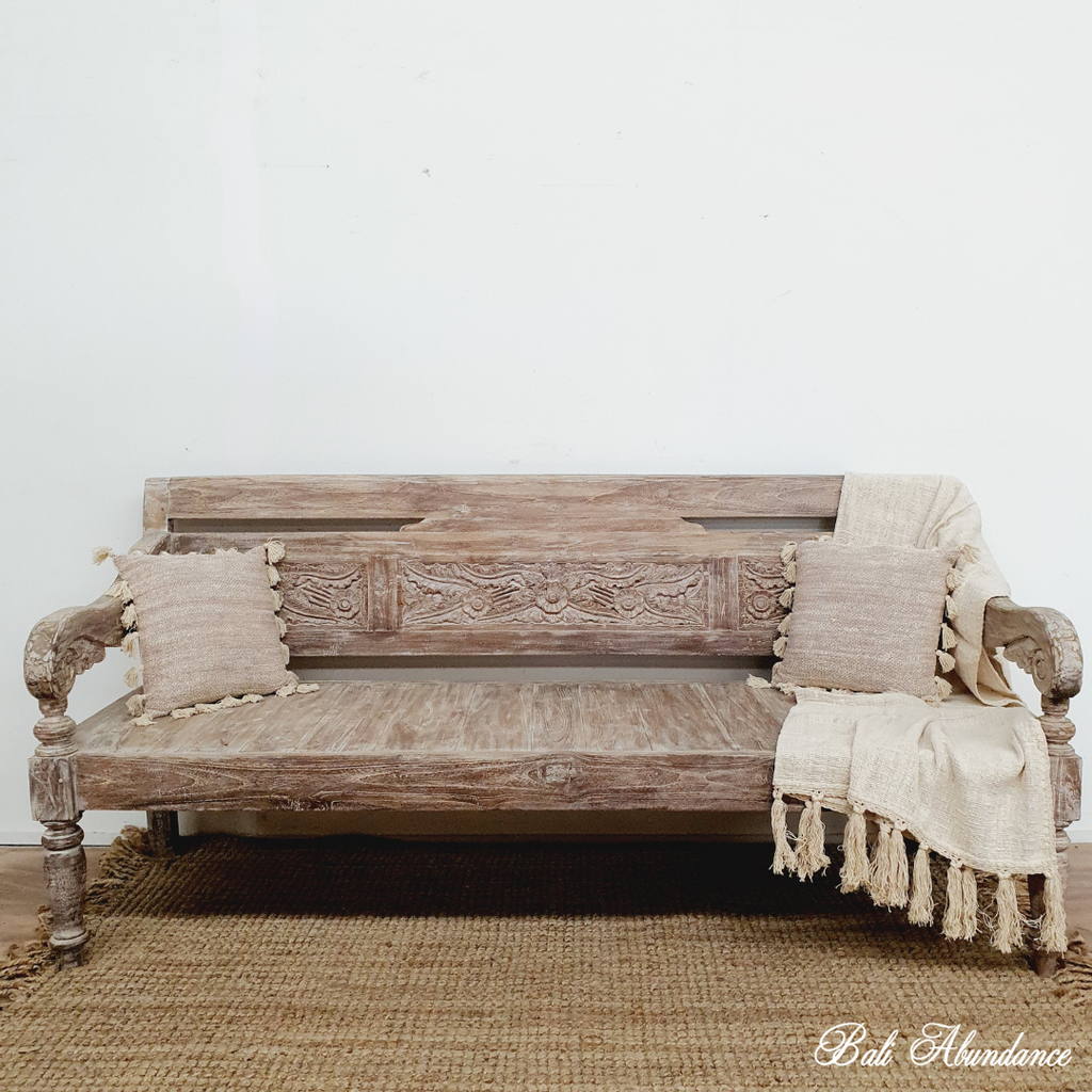 hand carved balinese teak daybed