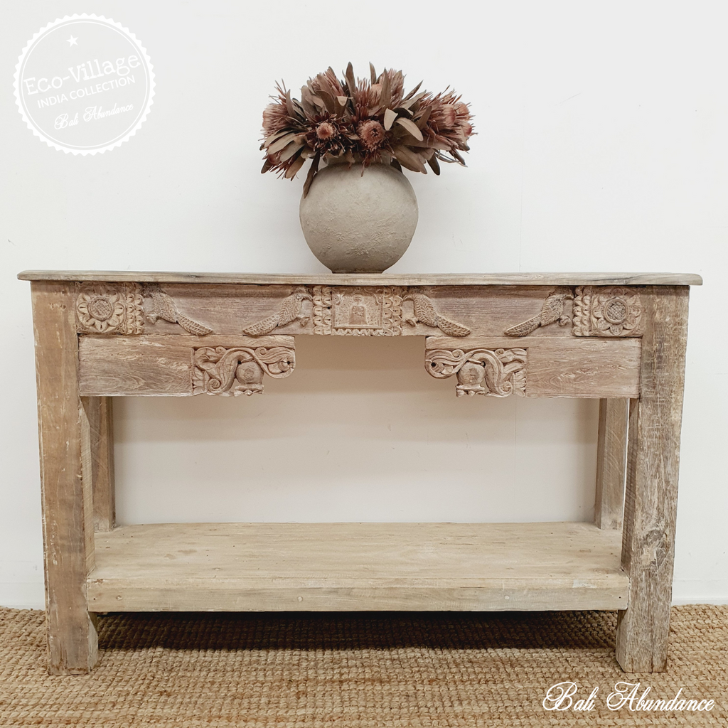 vintage indian wood console hallway table