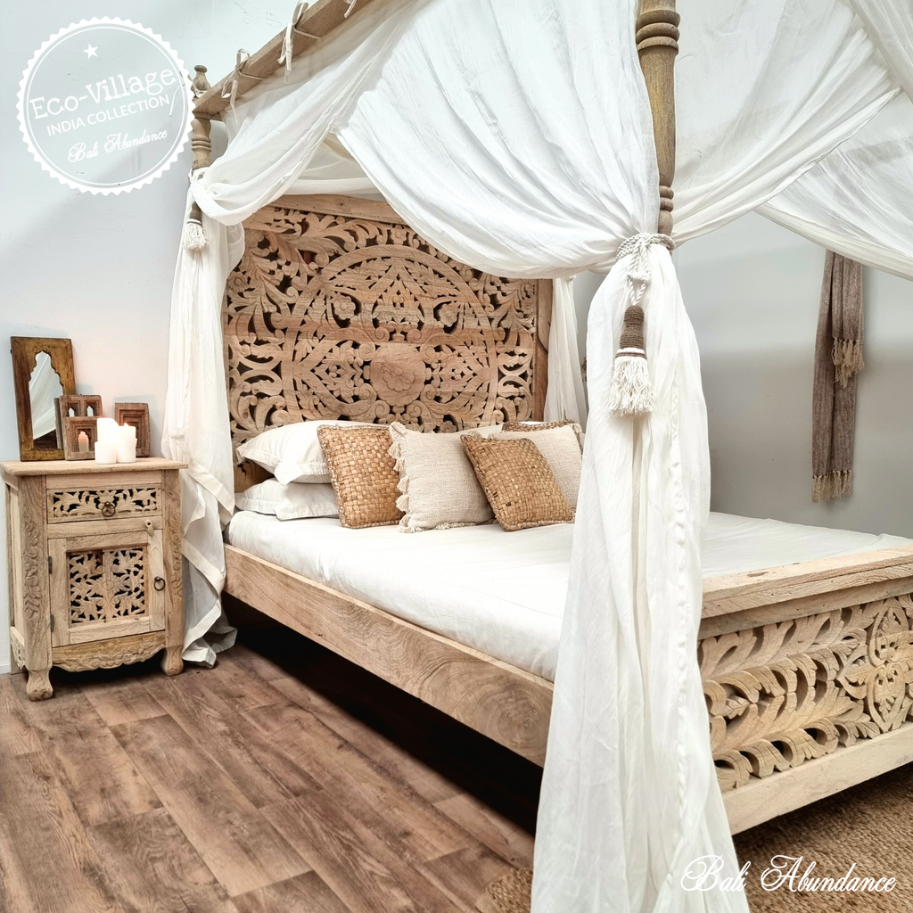 indian mango wood four poster bed