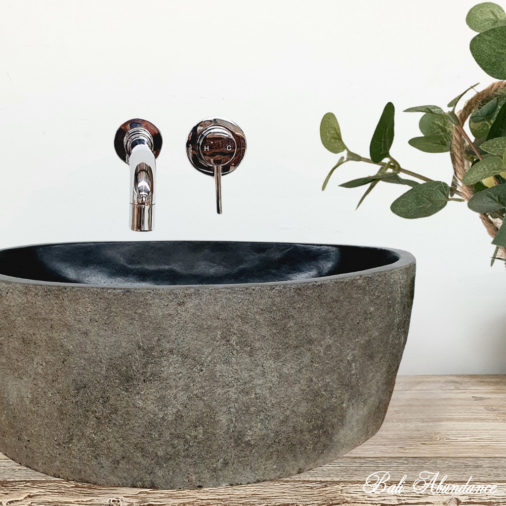 Balinese natural stone bathroom basin
