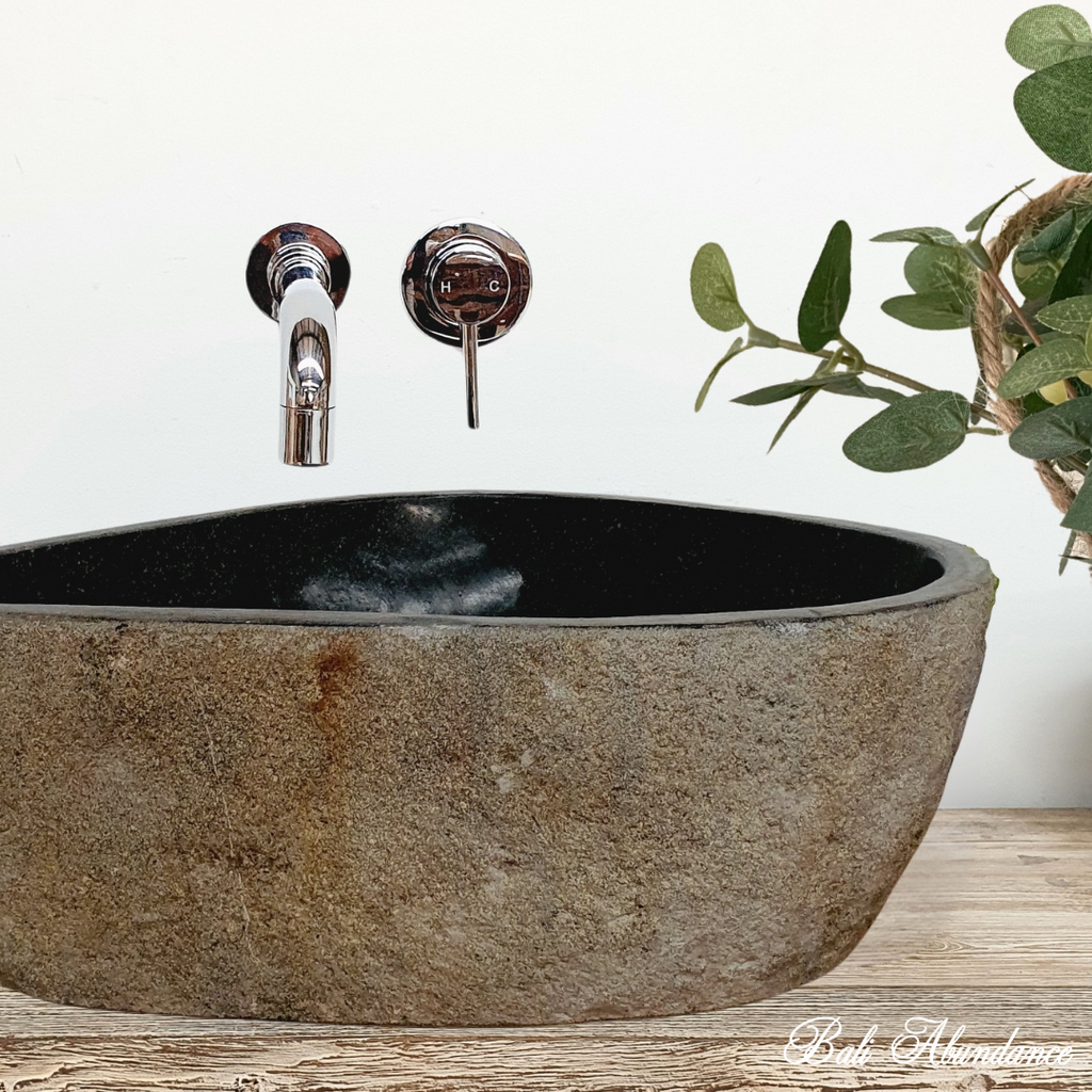 Balinese natural river stone basins