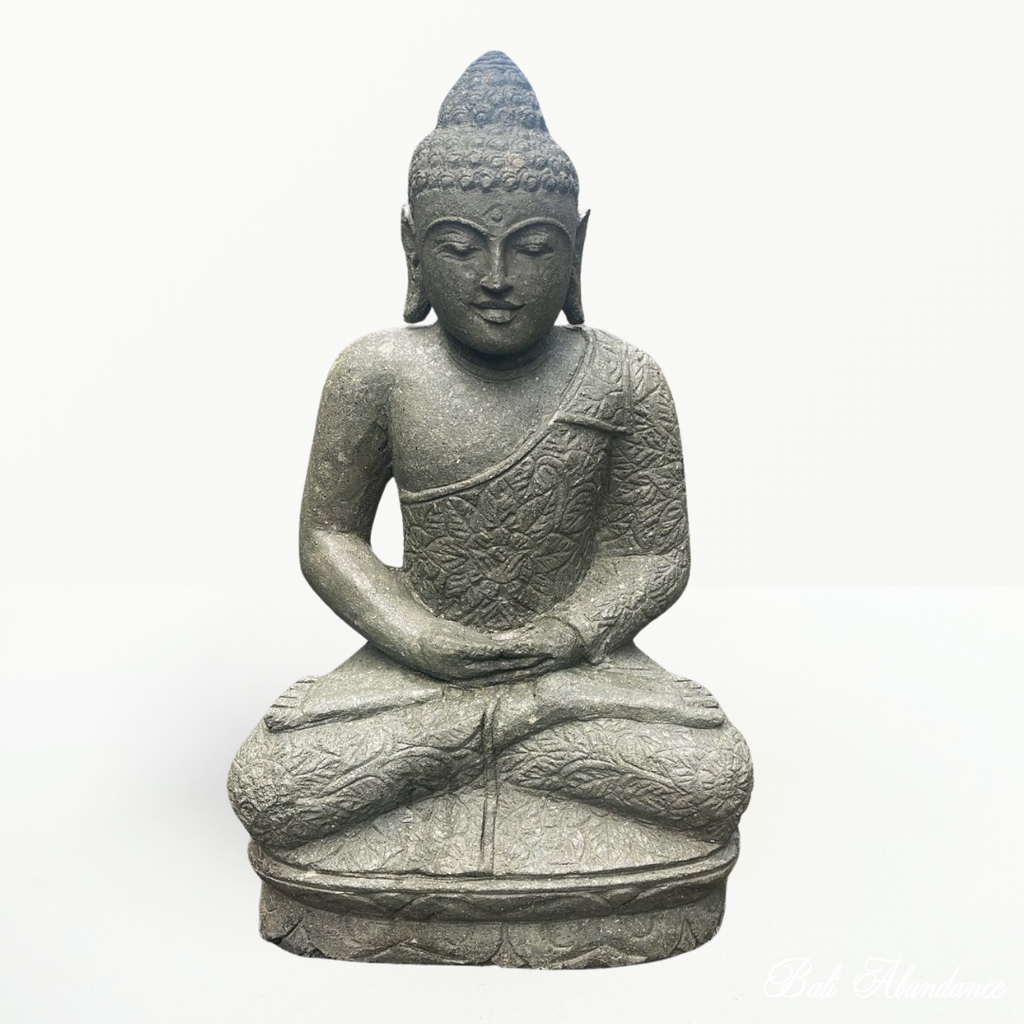 greenstone handcarved sitting buddha