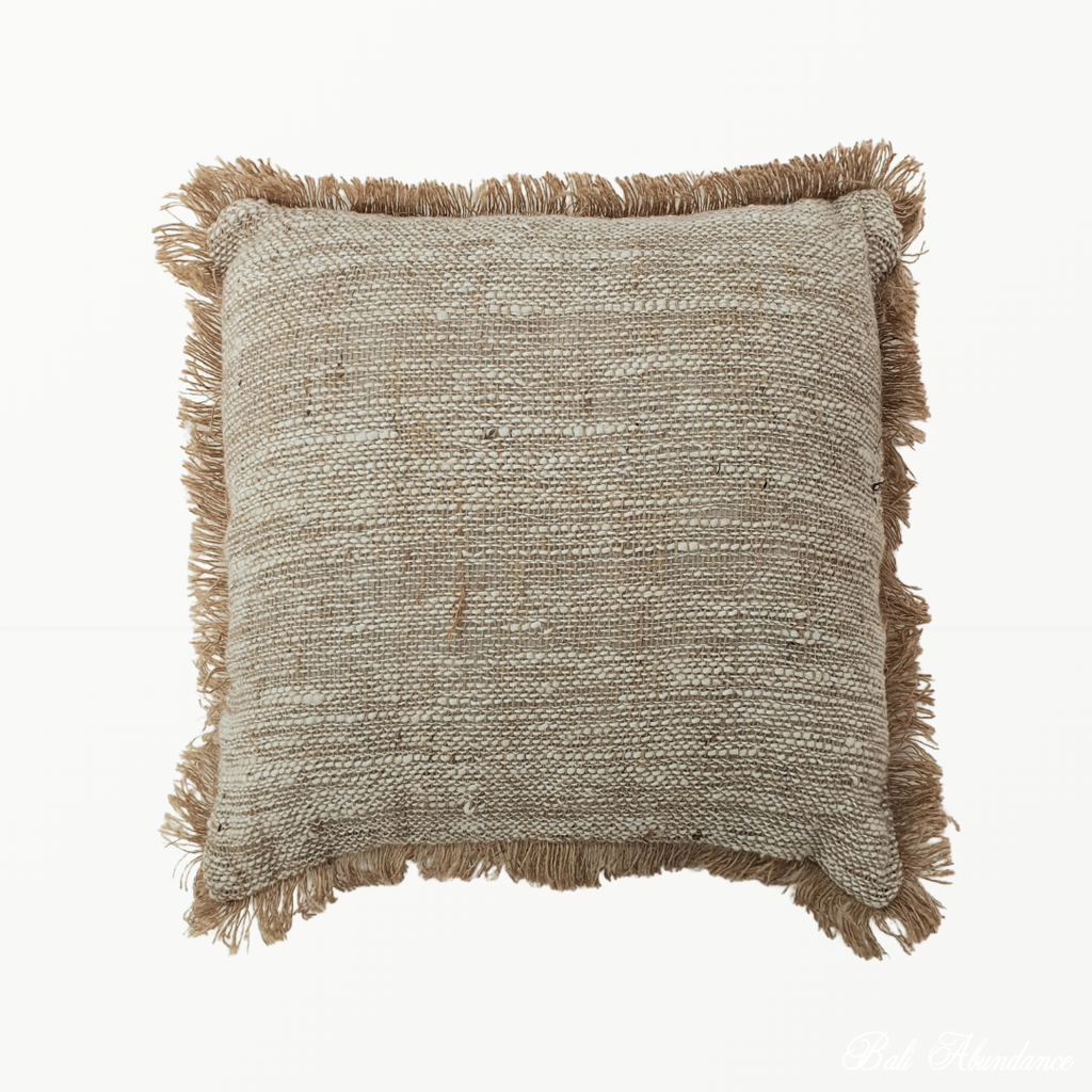 hessian and cotton cushion cover
