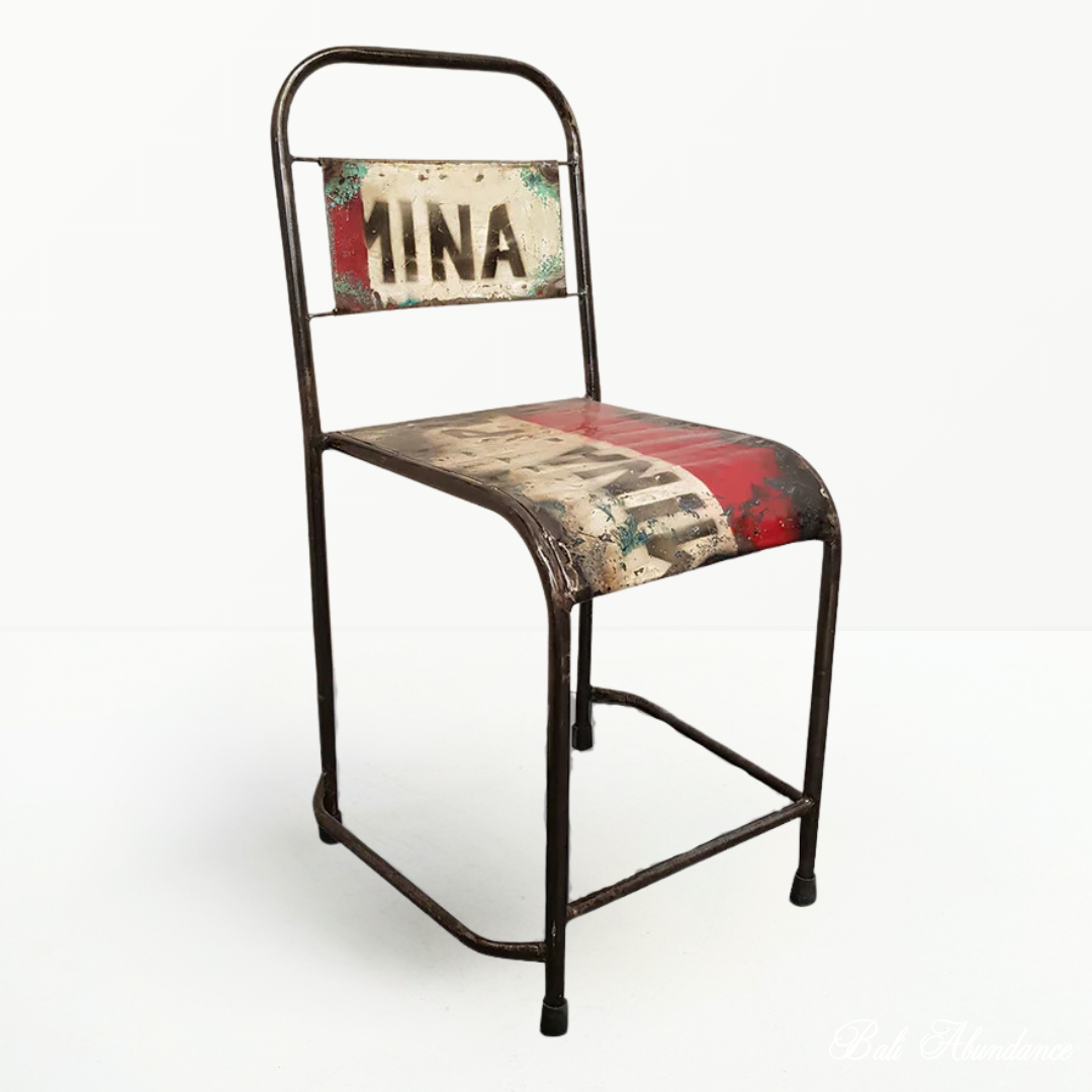 Recycled Industrial Metal Dining Chair - Main Image