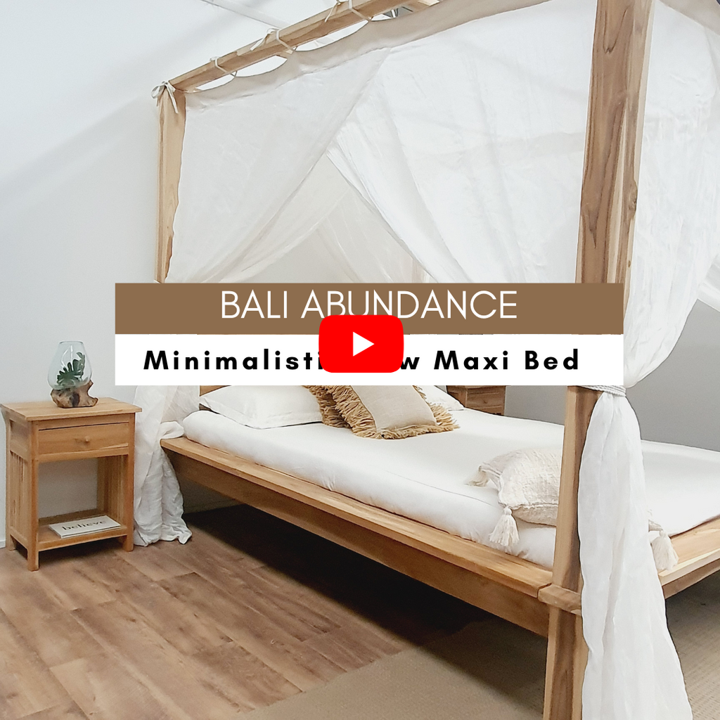 raw teak four poster bed