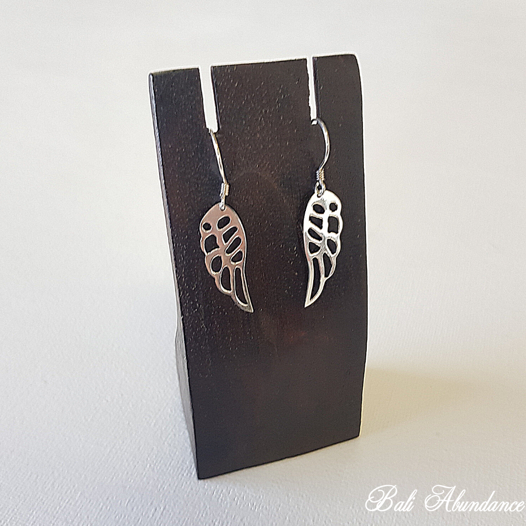 Balinese Angel Wing Sterling Silver Earrings - Main Image