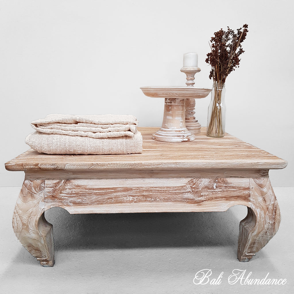 Whitewash Coffee Table Opium Balinese Wood