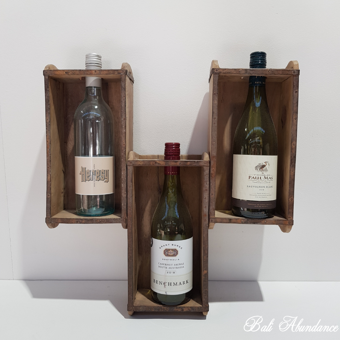 Vintage Brick Mould Wine Rack Bottle Wall Hanging