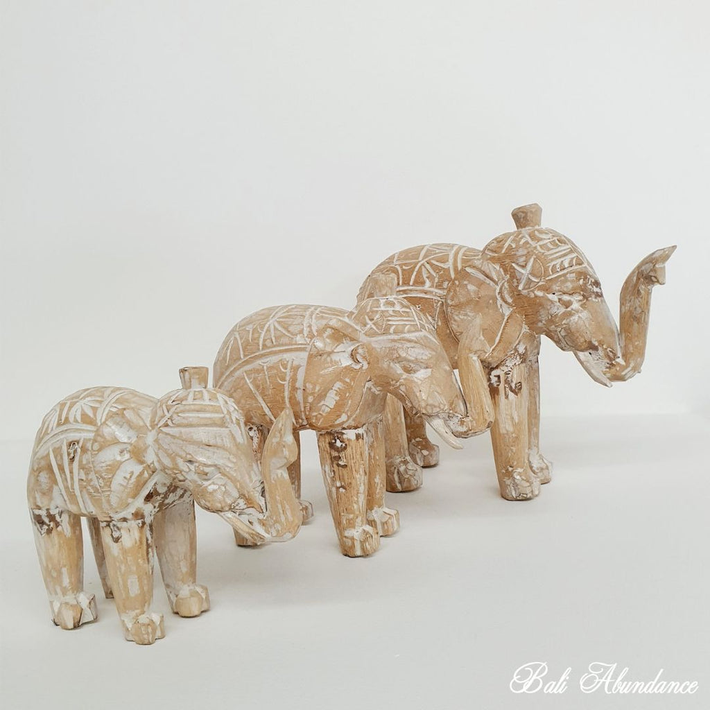hand carved elephants