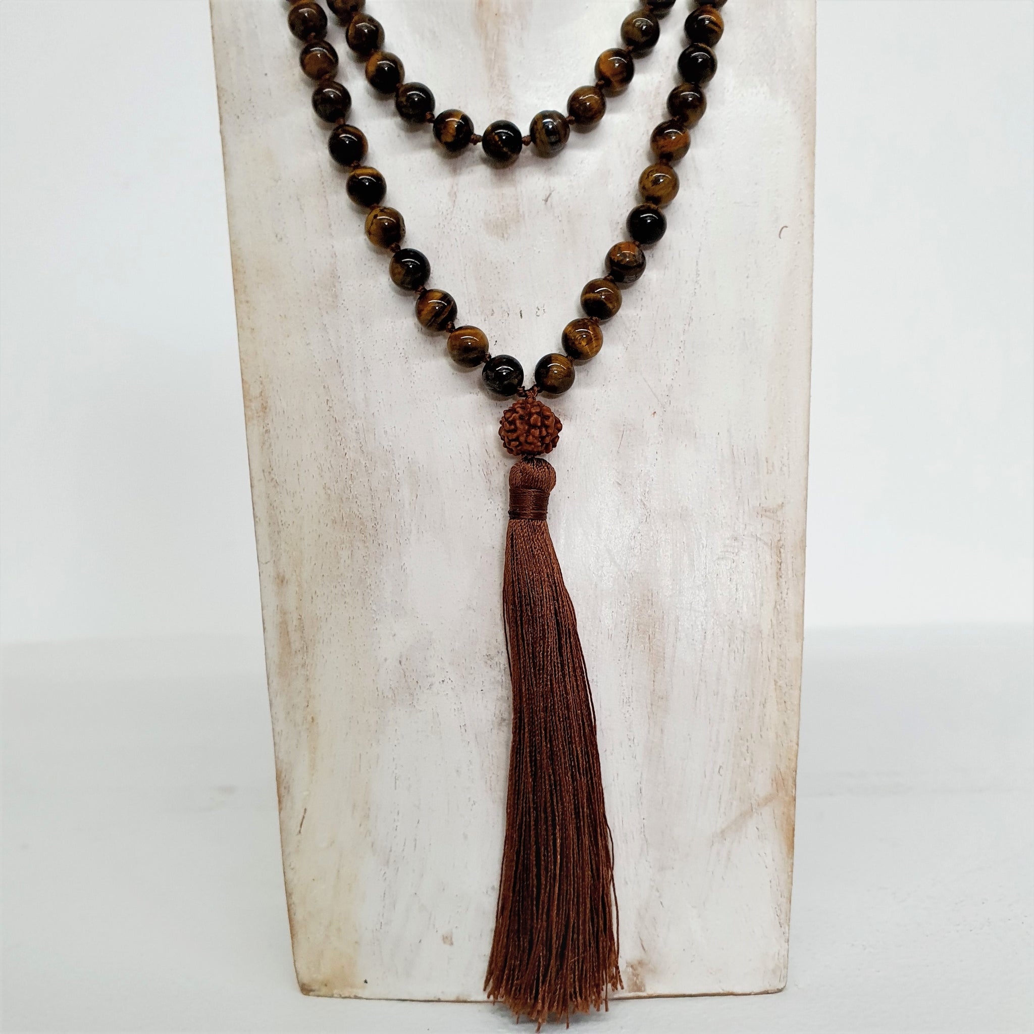 Mala Prayer Beads Tigers Eye Necklace