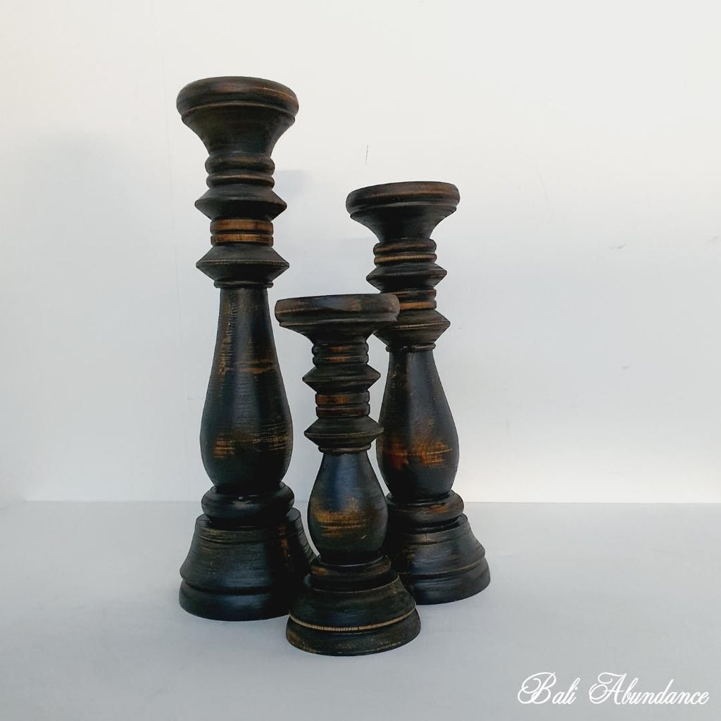 wooden candlesticks